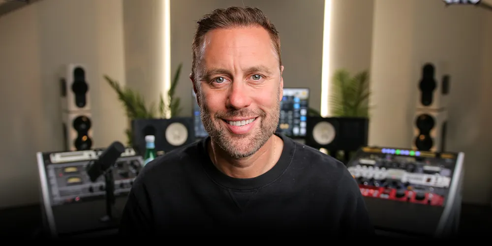 Streaky in his mastering studio.
